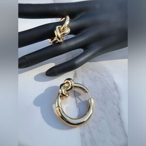 JENNIFER FISHER Gold Knot Huggie Hoop Earrings Andiamo New